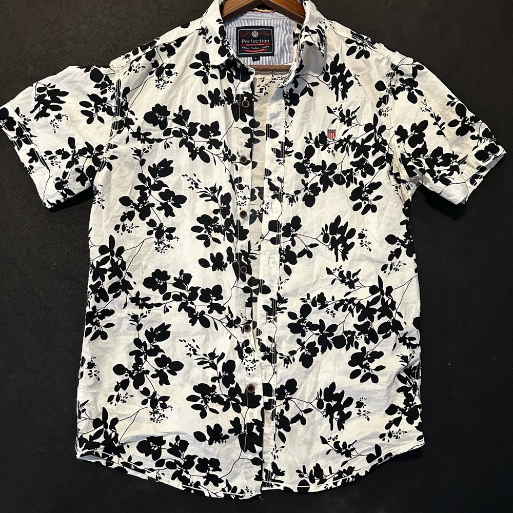 Polo Ralph Lauren Black and White Floral Shirt